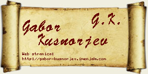 Gabor Kušnorjev vizit kartica